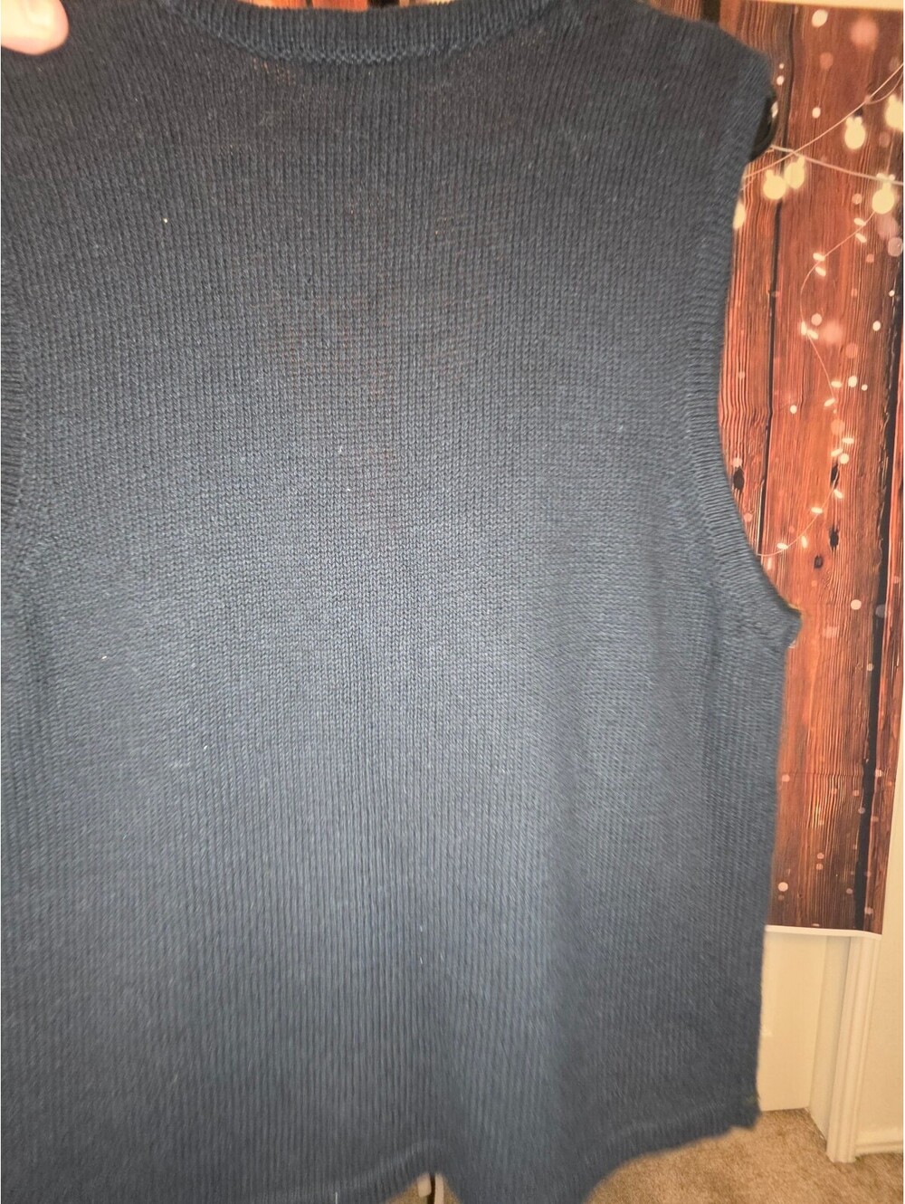Claudia D. Embellished Black Knit Vest, Size Large - Picture 3 of 3
